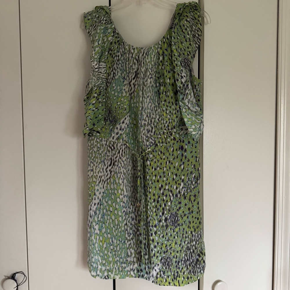 Leifsdottir Gray and Green Patterned Dress
